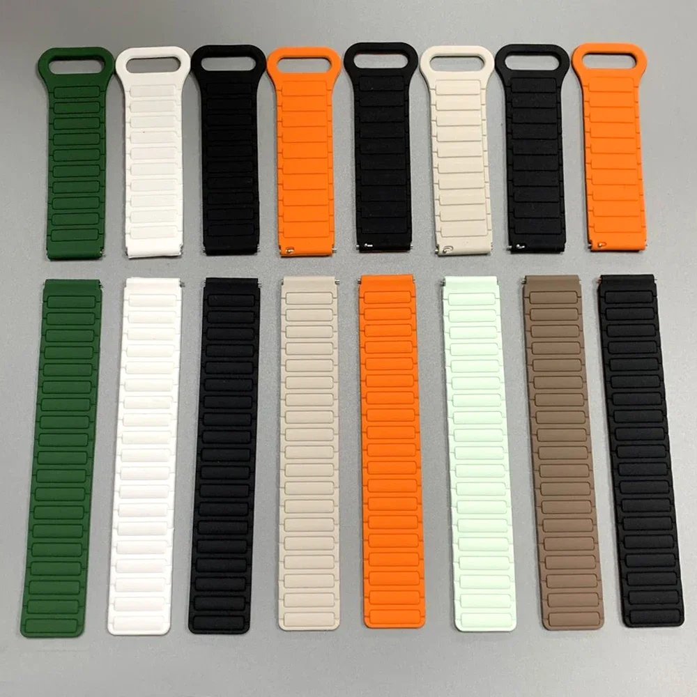 Enhanced Silicone Strap Magnetic Loop Band - Sporty Wristband Bracelet, Universal Fit 20mm/22mm