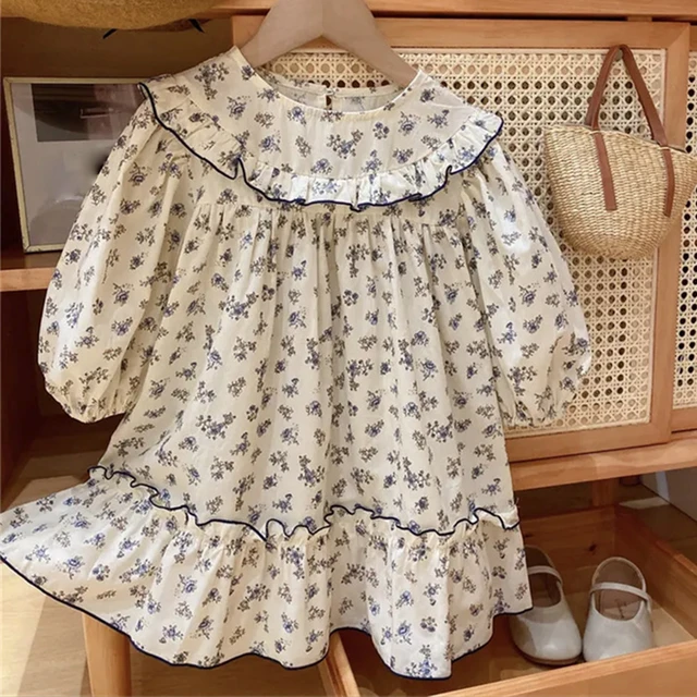 Fall 2023 New Baby Dress For Girl Floral Print Birthday Dresses Long Sleeve  Fashion Cute Princess Cloth Toddler Spring Clothing - AliExpress