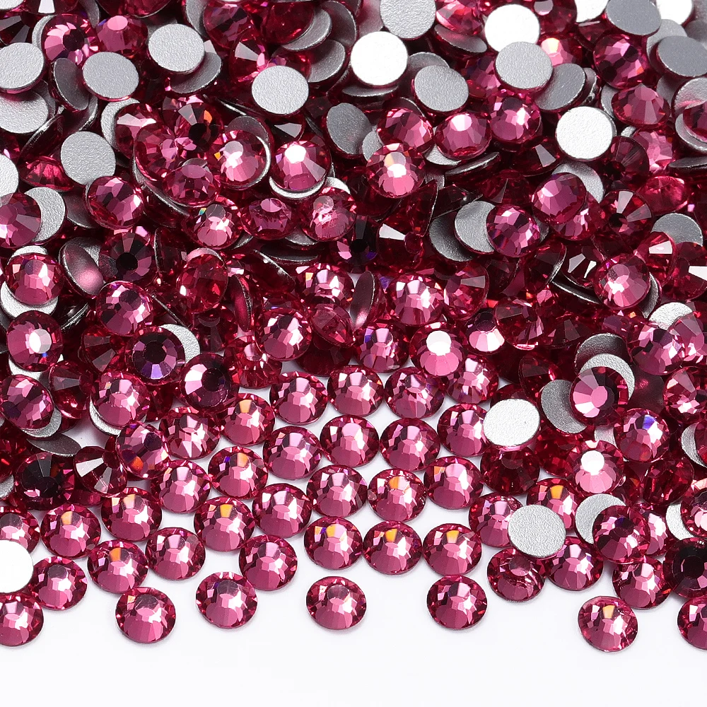 High-Quality Silver Glitter Glass Crystal Rhinestones for Nail Art and Wedding Dress Decoration