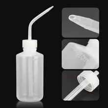 250ml Elbow Diffuser Tattoo Bottle Cleaning Hydraulic Monitor Squeeze Bottle Leak-proof Threaded Lid Laboratory Non-spray Empty