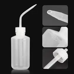 250ml Elbow Diffuser Tattoo Bottle Cleaning Hydraulic Monitor Squeeze Bottle Leak-proof Threaded Lid Laboratory Non-spray Empty