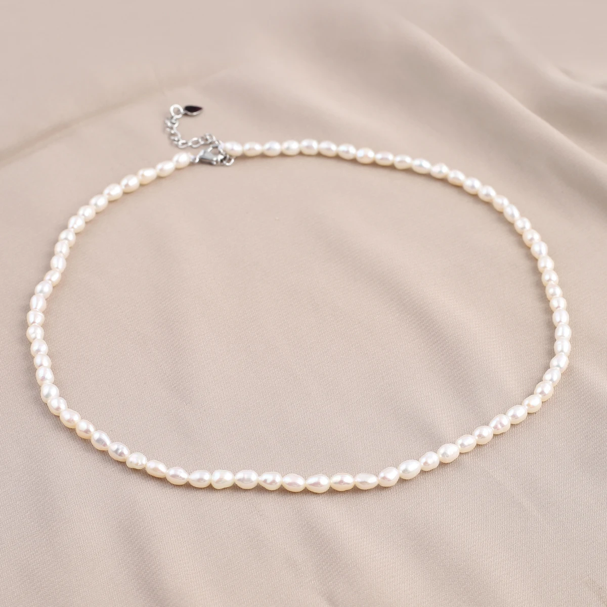 Vintage Style Simple Natural Freshwater Pearl Chain Choker Necklace For Women Wedding Love Necklace Fashion Jewelry Gift