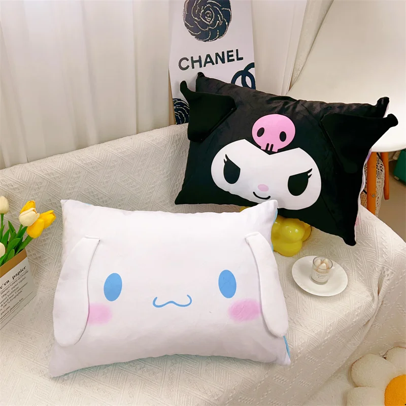 Sanrio Cartoon Pillowcase Kuromi My Melody Cinnamoroll Back Cushion Cover High Quality Japanese Style Sleeping Pillow Case Girl 6
