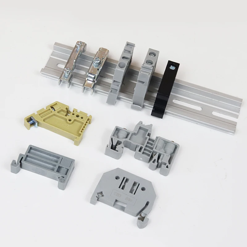 E/UK universal terminal blocks ending/end stoper DIN Rail End Screw Clamp Terminal Fixed Block Grey 10pcs/lot