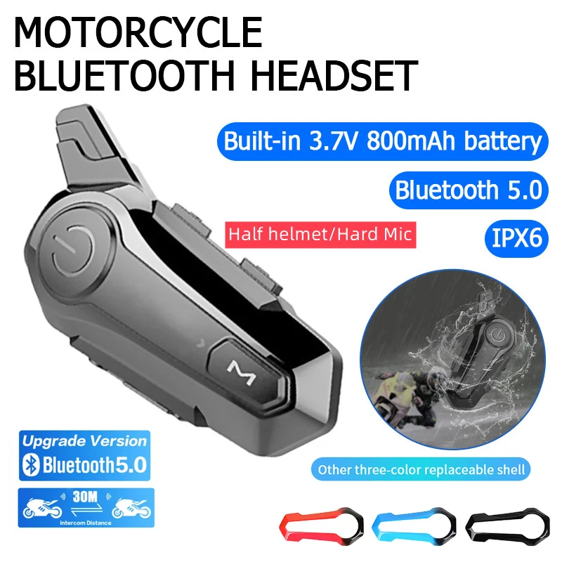 AITEMAY Bluetooth Intercom Motorcycle Helmet Headsets for Rider BT Wireless Walkie Talkie Moto Stereo Interphone MP3