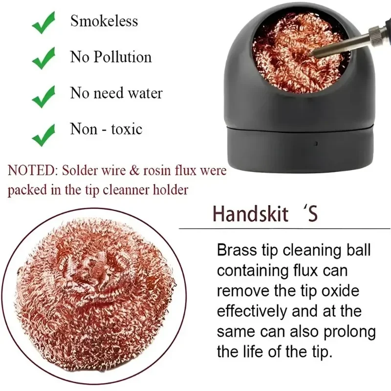 Metal Wire With Stand Set Welding Desoldering Soldering Solder Iron Tip Dross Cleaner Cleaning Steel Ball Mesh Filter Tin Remove soldering iron tip cleaner