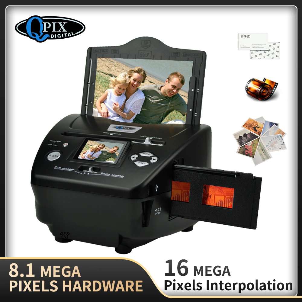 4 in 1 Photo,NameCard,Slide & Negative Scanner with Large 5” LCD