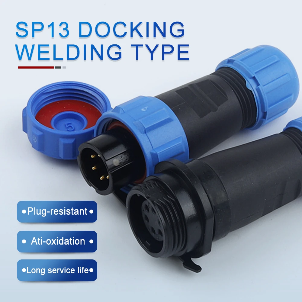 SP13 Docking ประเภทกันน้ําตัวเชื่อมต่อการบินชายหญิงปลั๊ก IP68 ไฟฟ้าสายเชื่อมต่อสายไฟ 2/3 /4/5/6/7/9 Pin 1