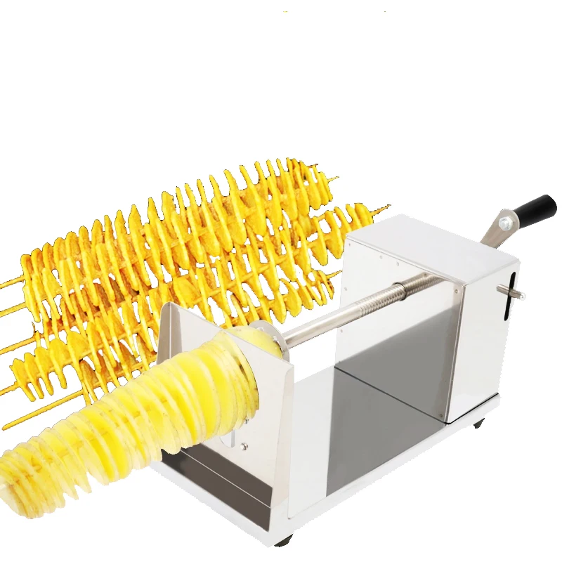 Stainless Steel Tornado Potato Tower Crane Spiral Potato Chip Machine Manual Semi-Automatic Stretching Tower Machine