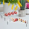 Acrylic Display Risers Stand Organizer, Clear Acrylic Shelf Riser Compatible With Perfume,Doll, Cake,Figure Display Decoration 5