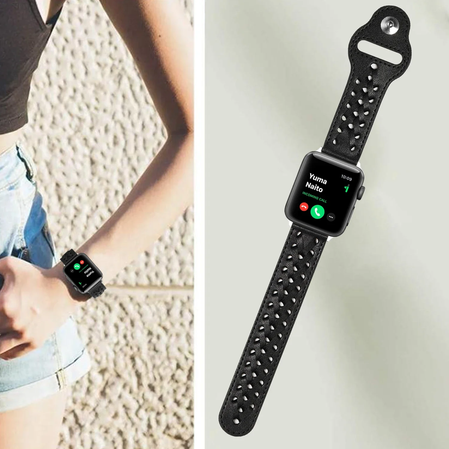 Genuine Leather Strap For Apple watch ultra/2 band 45mm 41mm 44mm 42mm 40mm 38mm Bracelet Braided Belt iWatch 9 8 7 6 5 4 Correa