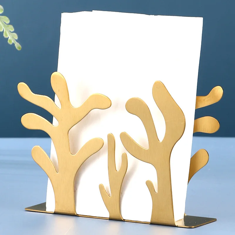 Tissue holder Stainless Steel Napkin Rack Box Dispenser Tissue Holder Plants Table Decoration Stainless Steel Napkin Rack