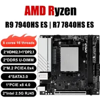 Topton NAS Gaming Motherboard AMD Ryzen 9 7940HS ES 7840HS ES 2xNVMe 4xSATA PCIEx8 2xDDR5 2x2.5G LAN Firewall NAS ITX Mainboard 2