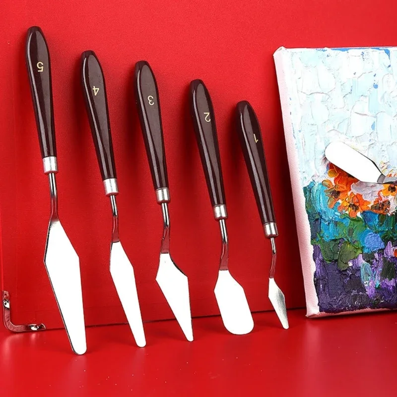 9 Pieces Knife Painting Tool Knife Set Stainless Steel Painting Spatula Set for Canvas Acrylic