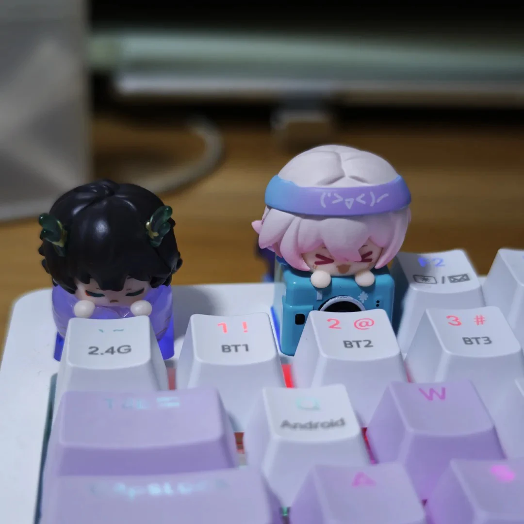 미호요 v2 키캡 혼카이 스타 레일 스택형 피규어 트렌디 블라인드 박스 장난감 피규어 데스크탑 장식 선물 장식품