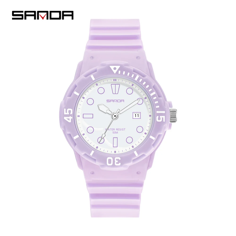 SANDA brand new simple electronic watch multifunctional versatile women's watch Outdoor sports glow-in-the-dark waterproof watch