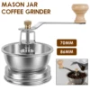 New Coffee Bean Grinder Mason Jar Coffee Grinder with Crank Handle Manual Stainless Steel Coffee Grinder Kitchen Tools Portable