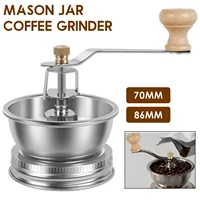 New Coffee Bean Grinder Mason Jar Coffee Grinder with Crank Handle Manual Stainless Steel Coffee Grinder Kitchen Tools Portable