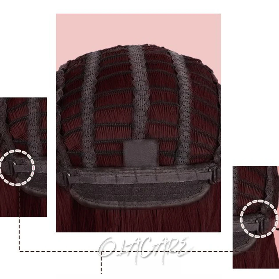 Synthetic Straight Red Mullet Wig for Men Women Cosplay