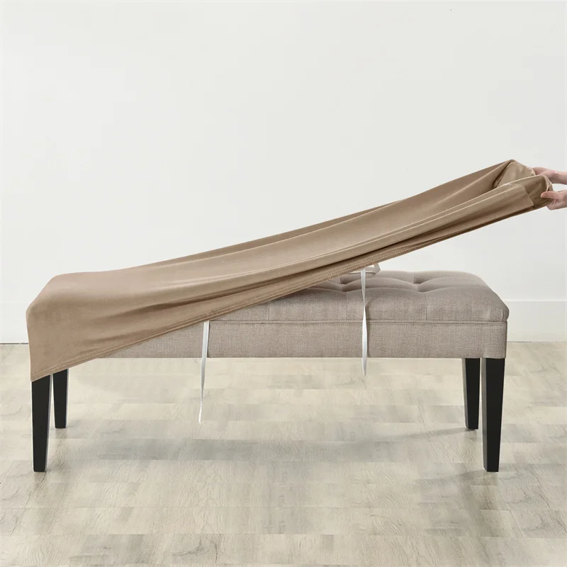 Luxurious Velvet Long Bench Cover - Stretchable and Soft Rectangle Elastic Chair Cover