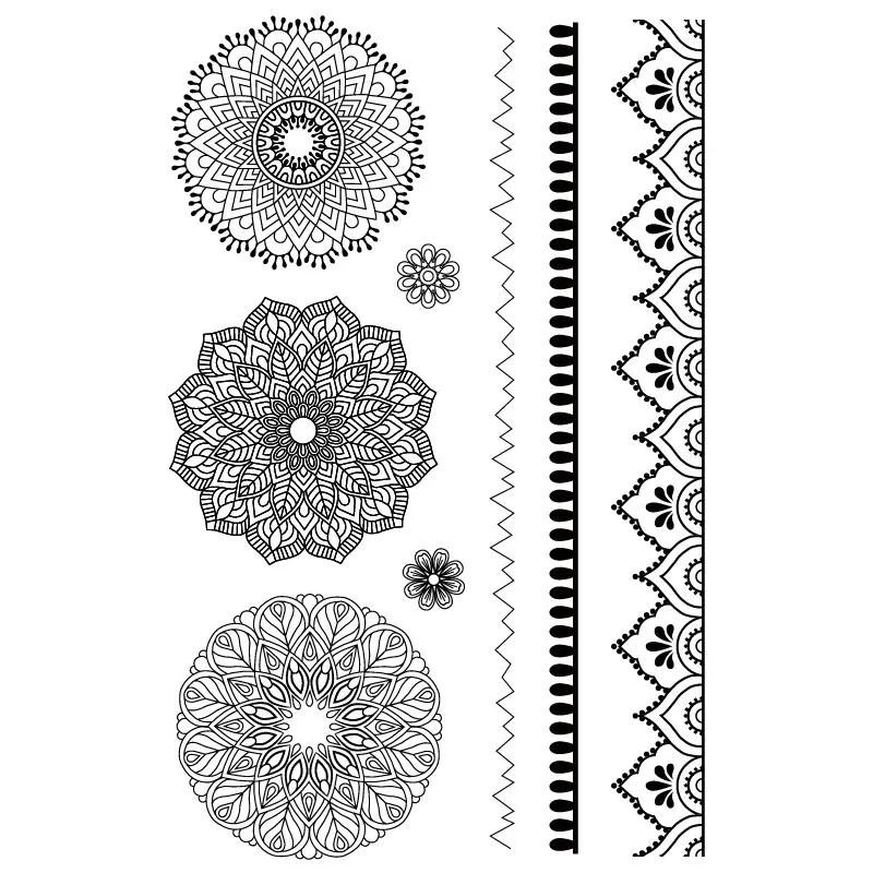 빈티지 만다라 꽃 실리콘 클리어 우표 카드 만들기 인감 스크랩북 장식 정크 저널 투명 고무 스탬프