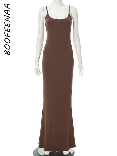 BOOFEENAA Strap Backless Long Maxi Dresses Party Club Vacation Outfits for Women Sexy Casual Summer Dress 2022 Wholesale C85CZ24 6