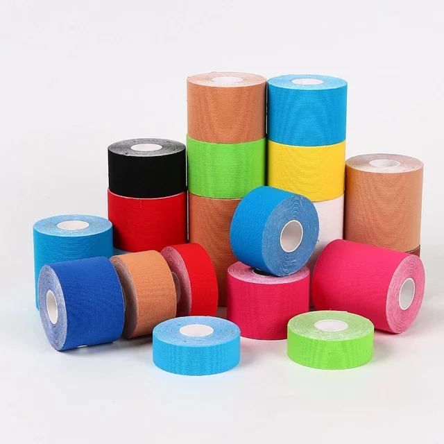 2.5-10cm Sports Kinesio Tape Muscle Kinesiology Elastic Knee Pain Relief Strain Patch Athletic Recovery Stickers Fitness Bandage