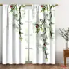 2 Pcs Fresh Green Leaf Curtains Natural Plant Print Living Room Bedroom Window Decoration Spring Summer Curtains 3