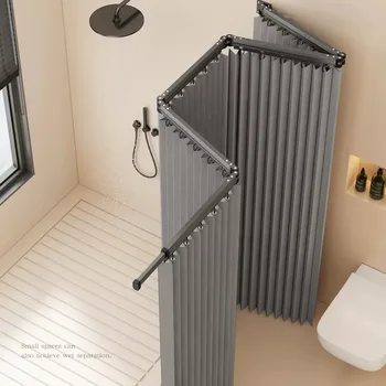 Foldable Shower Curtain Rod Set 2