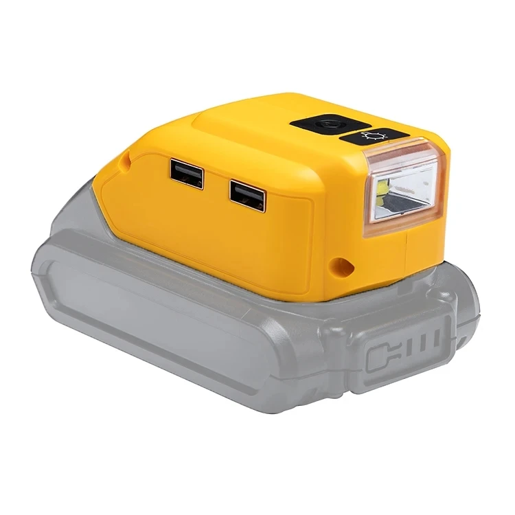 

Адаптер для литий-ионного аккумулятора Dewalt 14,4 в 18 в 20 в с двойным USB-портом 3 Вт светодиодный фонарь DCB090 преобразователь электроинструмент