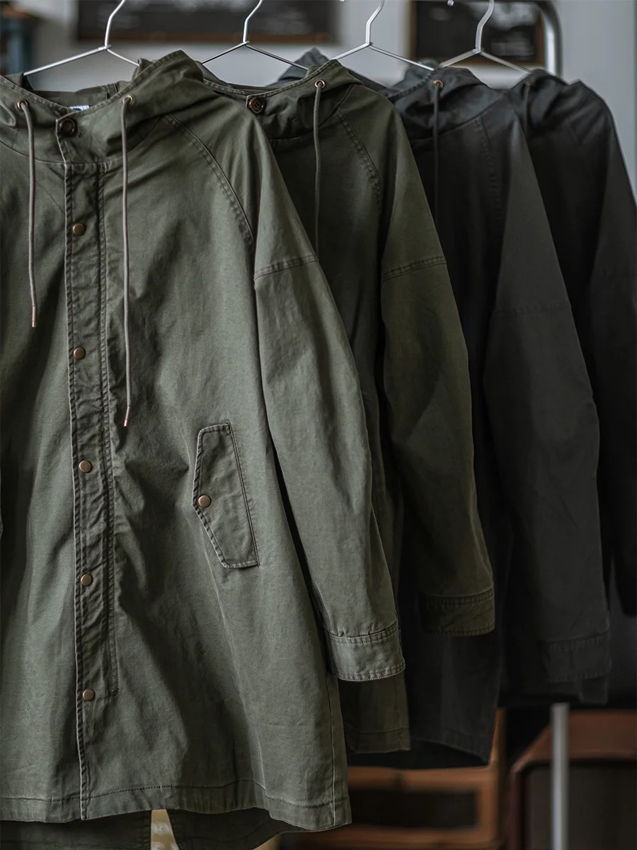 Retro American Military een M5 Fi Tail Parka Workwear Jaet Ameika Sle Mid-Length Coat Autumn Winter Men's Faion