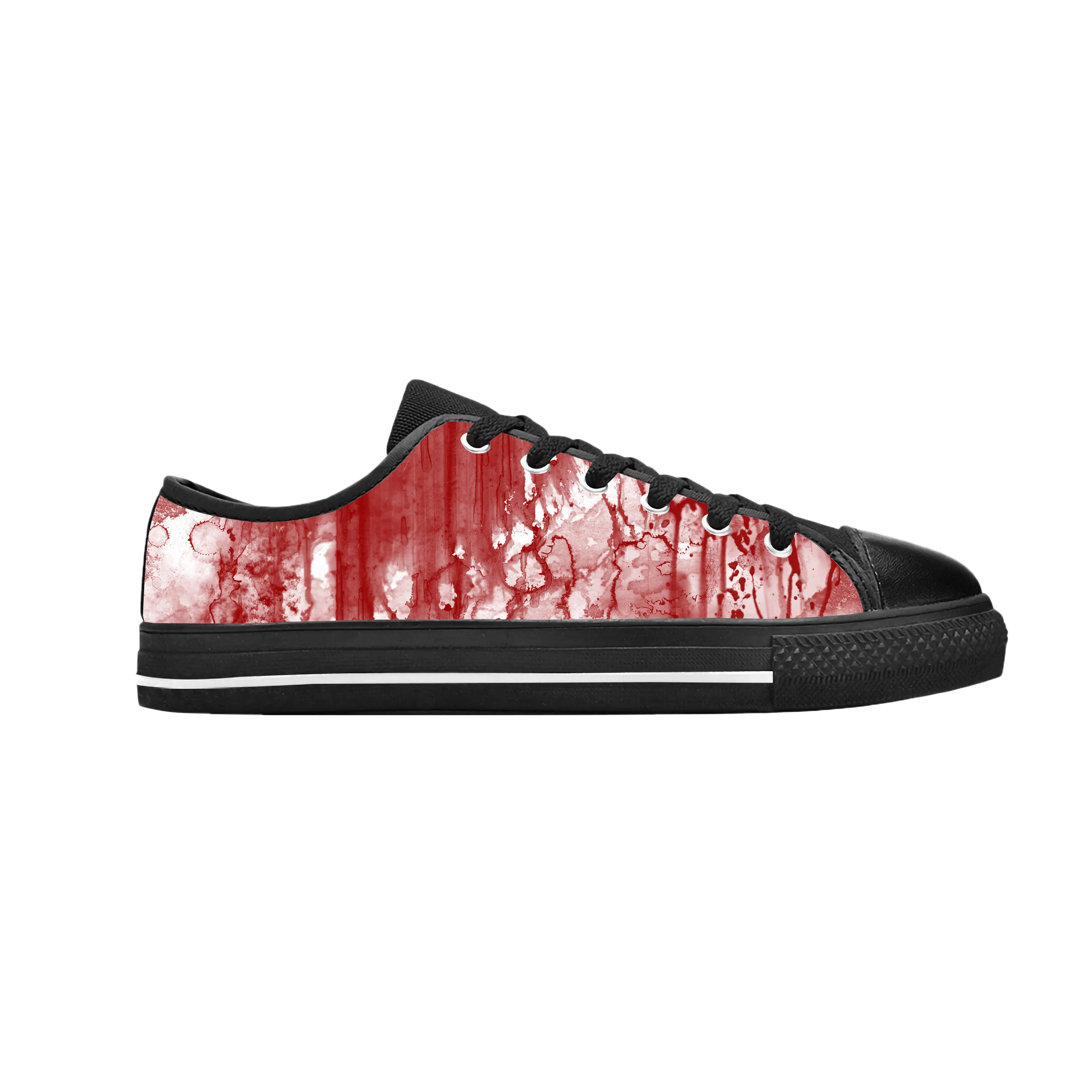 

Blood Bloody Pattern Horror Halloween Goth Gothic Casual Cloth Shoes Low Top Comfortable Breathable 3D Print Men Women Sneakers