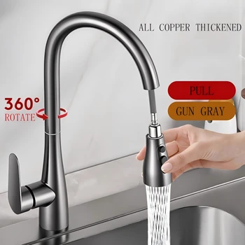 STARON Lavello da cucina girevole estraibile Rubinetti per lavabo Rubinetto miscelatore Bagno Miscelatore caldo freddo Gru per cucina Rotazione a 360 gradi 1