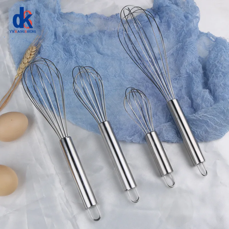 Stainless Steel Egg Stirring Balloon Whisk Manual Egg Beater Mixer Kitchen Baking Utensil Cream Butter Whisk 6/8/10/12 Inch egg beater balloon wire whisk wire whisk ball whisk
