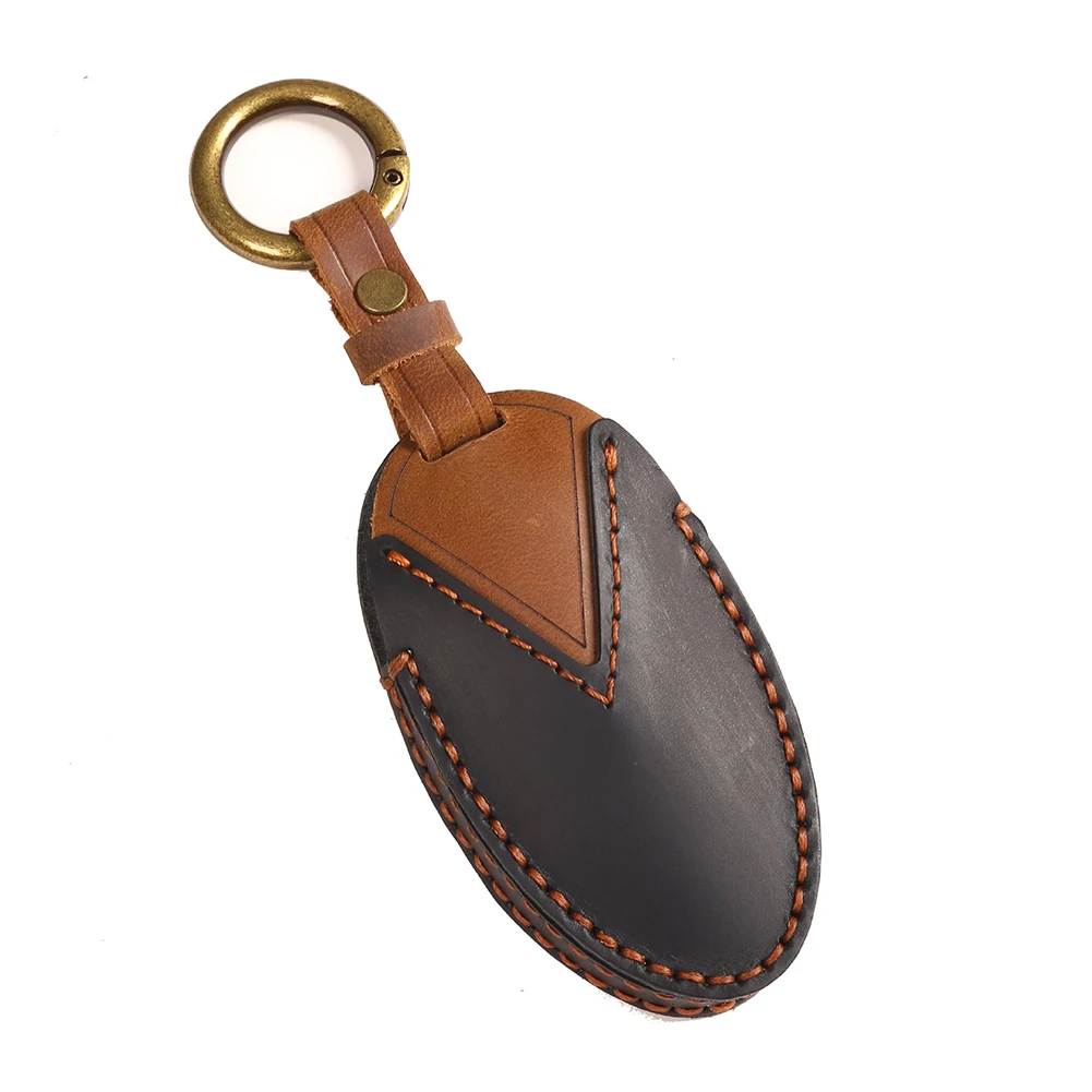 

1pcs Cowhide Leather Car Key Case Key Chain For Hyundai Ioniq 6 EV 7 Buttons Wholesale Case Bag Protector Accessories