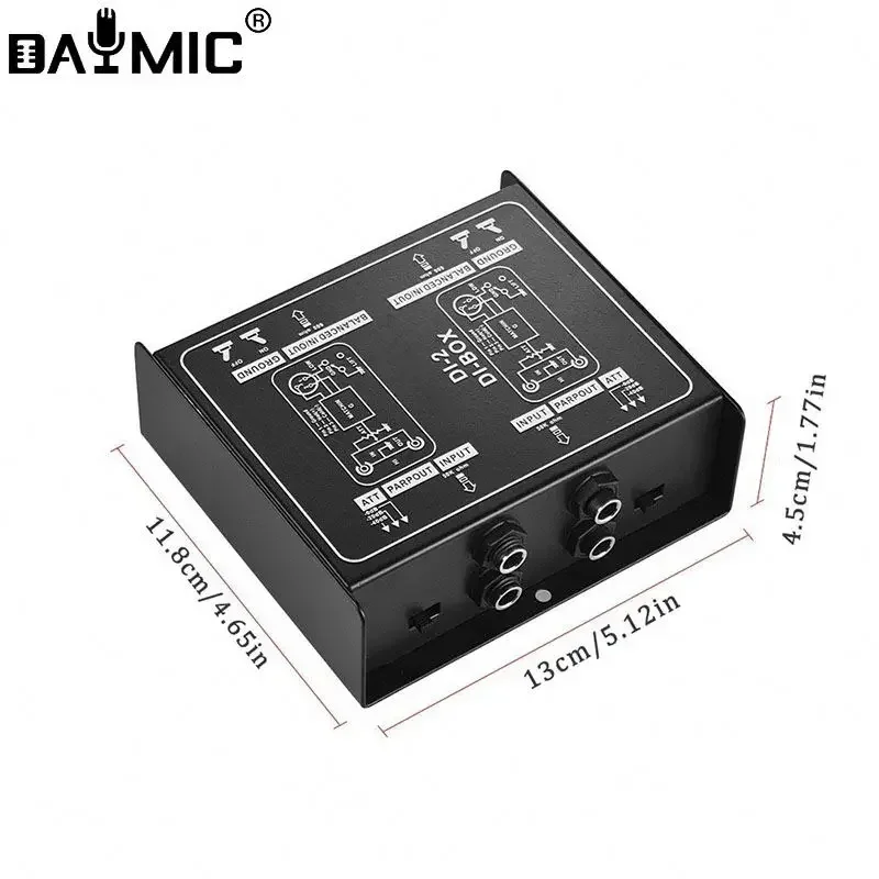 Audio DI Box Professional DI 2 2 channel Audio DI Box Passive DIRECT BOX Low Noise Guitar Bass Channel Audio Converter