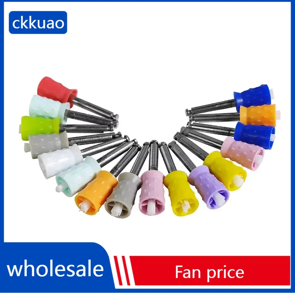 

100pc/box Dental Polishing Rubber Cup Prophy Latch Polisher Brush Colorful Buff Nylon Bristles Dental Polisher Tool dropshipping