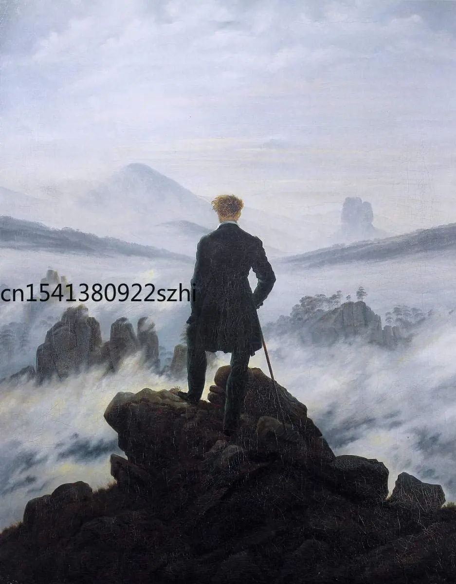 Berkin Arts Caspar David Friedrich Giclee Canvas Print Paintings Poster Reproduction (Wanderer Above The Sea of Fog) | Дом и сад