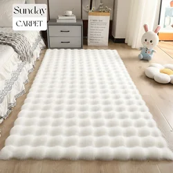 Fluffy Faux Rabbit Fur Carpet for Bedroom Bedside Floor Mat Luxury Plush Area Rug Nordic Soft Anti Slip Rugs Kid Room Sofa Decor