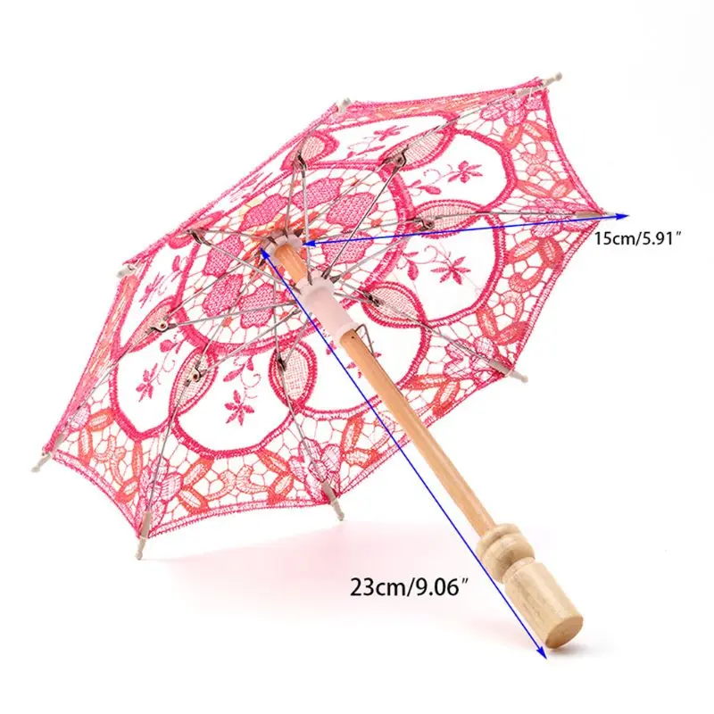 15 para guarda-sol renda bordada para decoração festa casamento nupcial guarda-chuva renda bordada 5 cores para