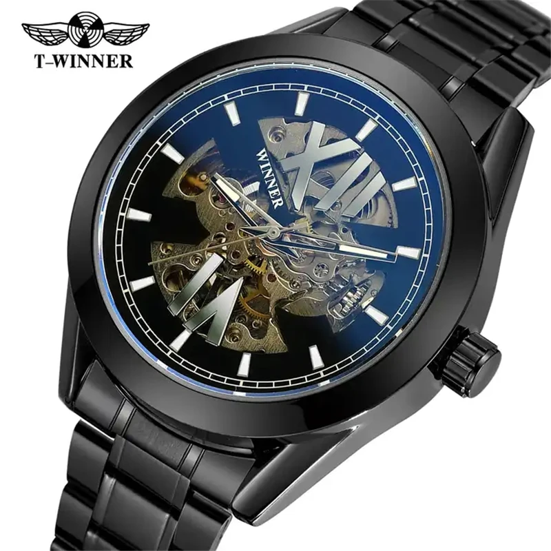Winner A2 New Male Watches Business Automatic Mechanical Tourbillon Men's Wristwatches Top Brand Luxury Watch Men