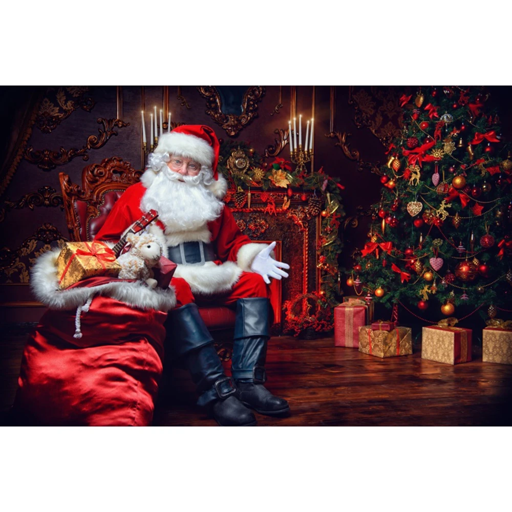 10x8ft Christmas Fireplace Photography Backdrop - Xmas Window Snowflake Holiday Background