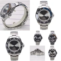 43.8mm Watch Case Stainless Steel Strap Sapphire Glass For Seiko NH35 nh36 nh38 nh34 nh70 Movement Modified Samurai Diving Parts