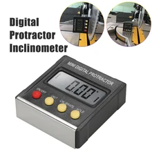 

360 Degree LCD Display Mini Digital Protractor Inclinometer Electronic Level Box Magnetic Base Measuring Tools Without Battery