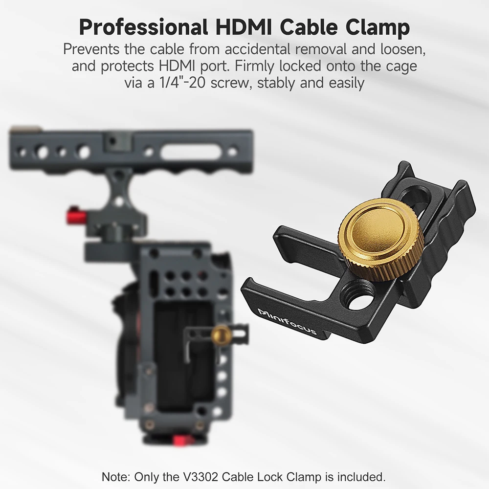 Aluminium Camera Tether Cable Clamp Block Lock Protection Clip Fixator 6 Wire Slots with 1/4 Screw for DSLR Monitor Cage L Plate