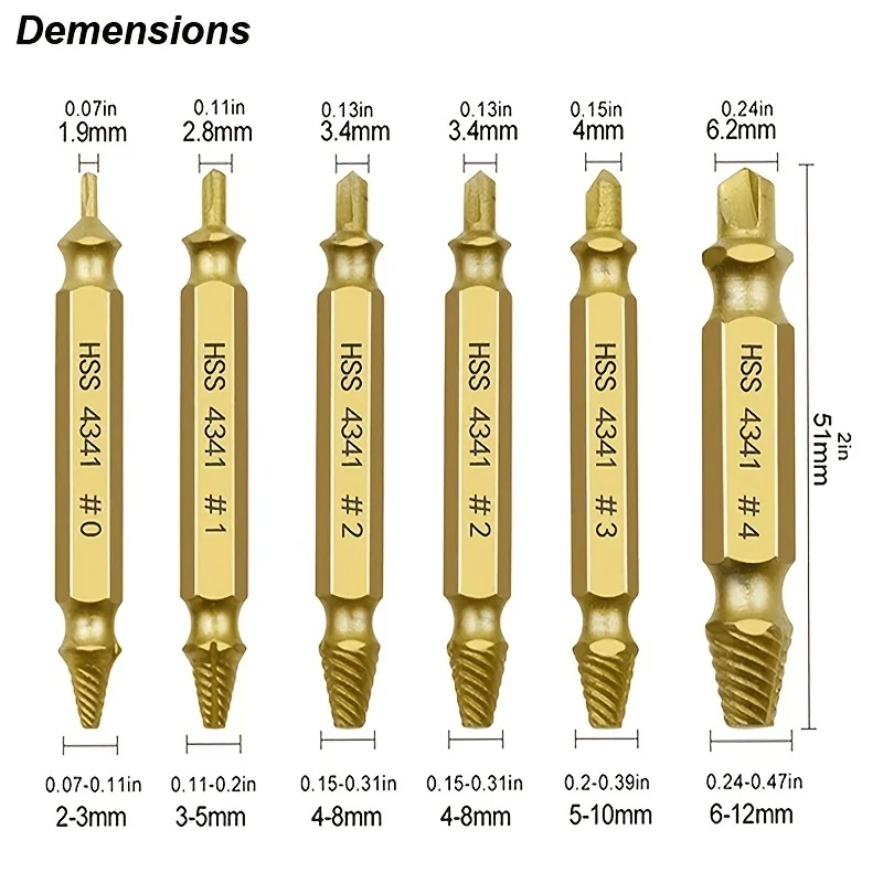 Damaged Screw Extractor Set HSS Drill Bit Stripped Broken Remover Small Easily Quickly Take Out Kit Easy Demolition Power Tools screw extractor set