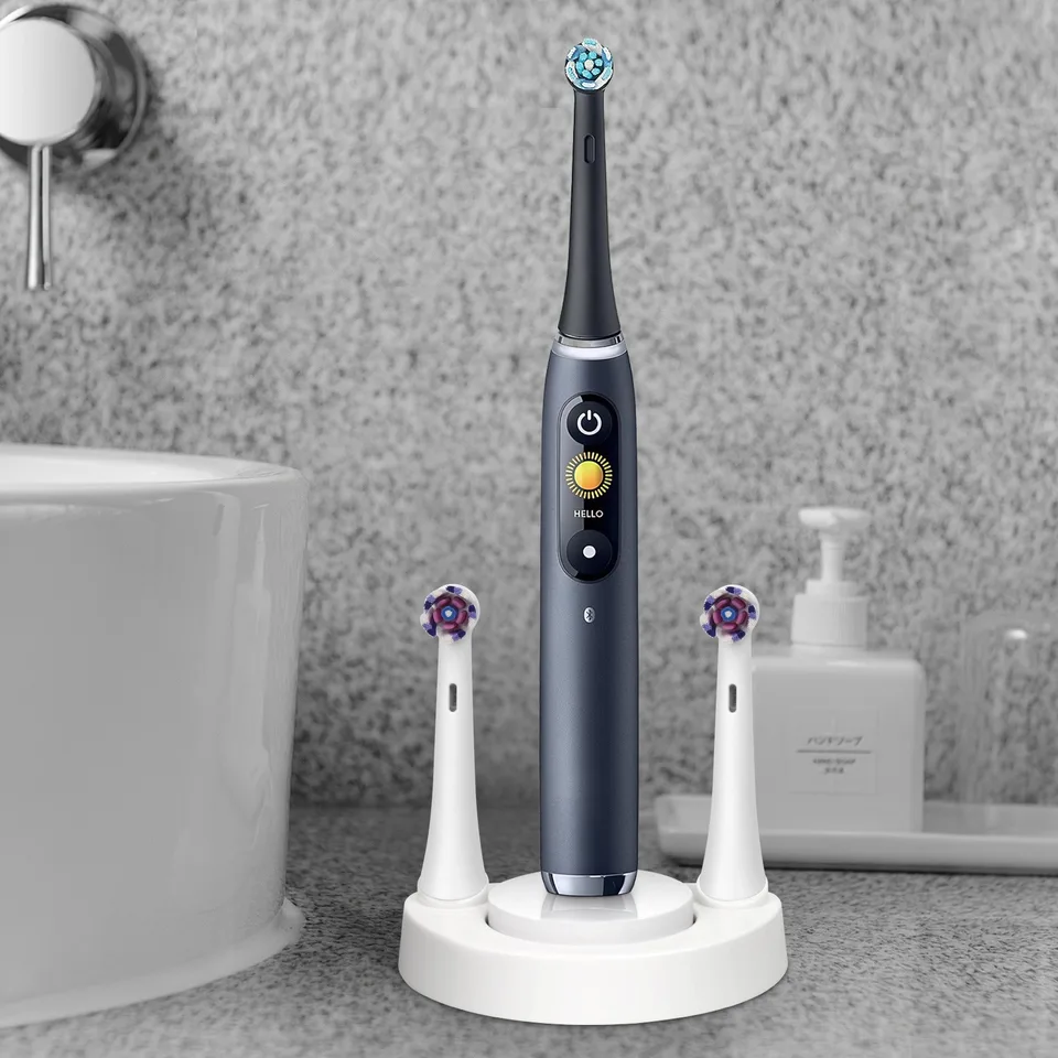 Portaspazzolino Elettrico Oral B - Supporto Per 2 Testine Con Organizer Da Bagno - Foto 2