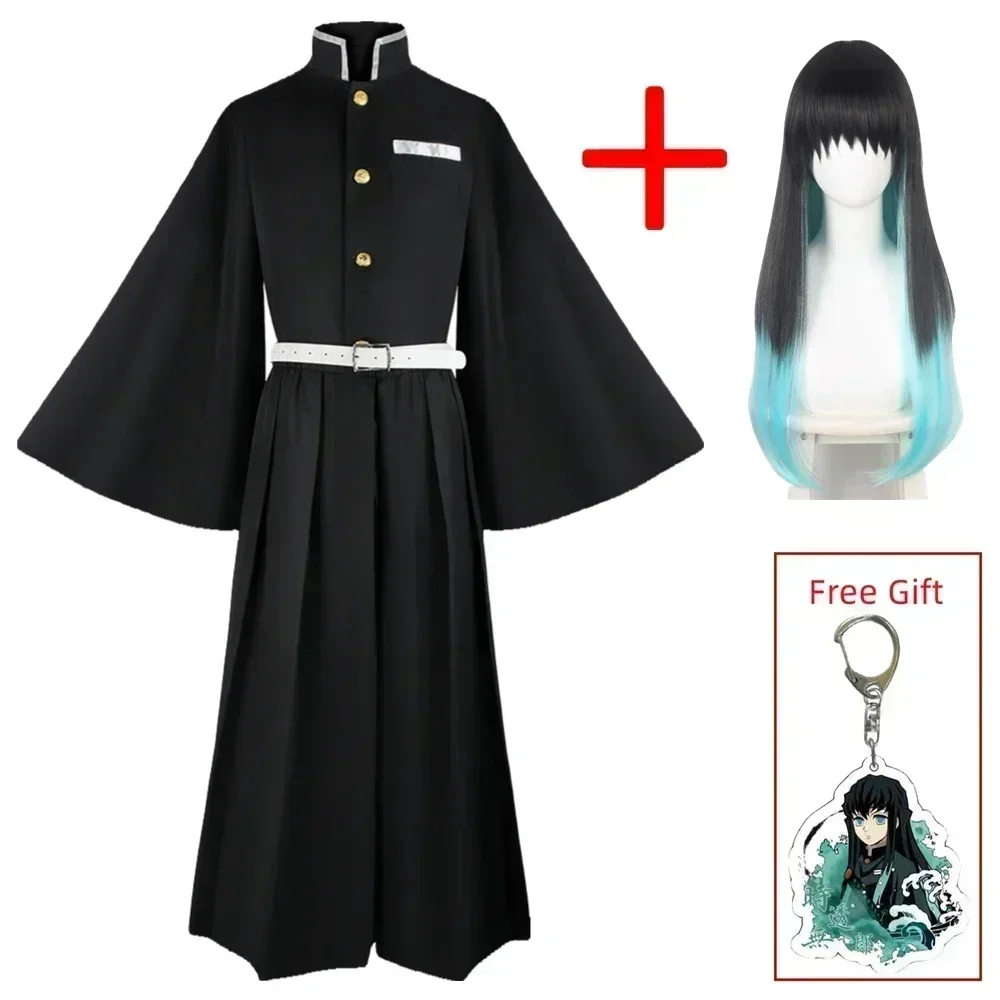 Demon Slayer Cosplay Costume Aime Tokitou Muichirou Kimetsu No Yaiba Kisatsutai Uniform Wig Halloween for Woman