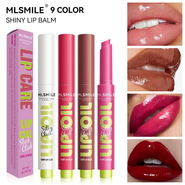MLSMILE multi-color Silky Click Lip Care Hydrating Lip Gloss with Radiant Mirror HIGH-Shine, Effortless Press Long-Lasting SEXY 1