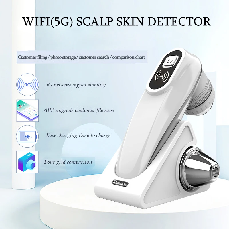 WIFI HD 5G Scalp/Skin /Hair Follicle Detector Rechargeable UV Testing Analysis Magnifier Professional 50X/200X Skin Analyzer skin tester scalp detector dermatoscope magnifier